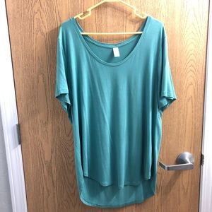 Teal blue short sleeve old navy xl luxe blouse
